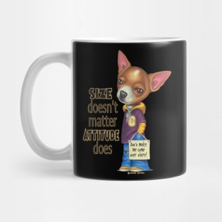 Cute Chihuahua Dog Posing with attitude on Chihuahua wearing Hoodie and Jeans Mug